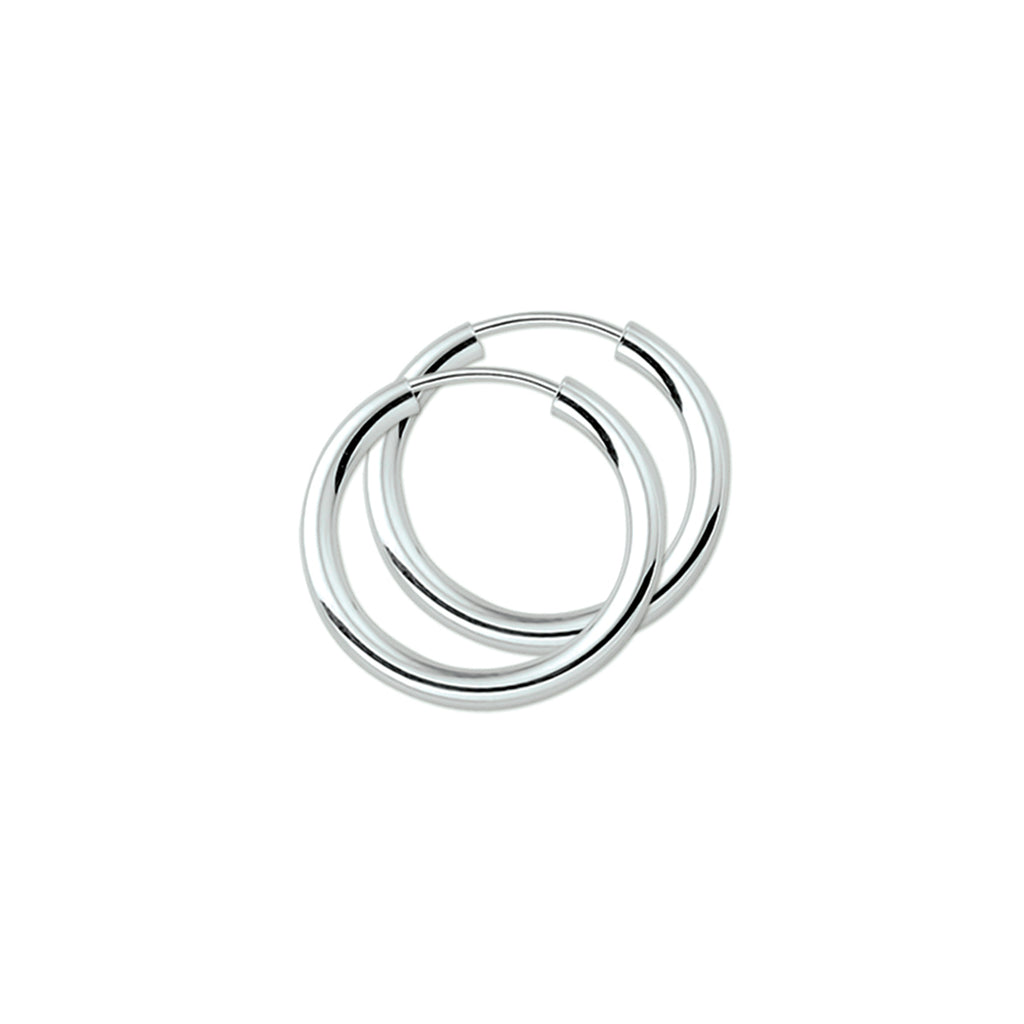 Oorringen 2,5 mm ronde buis zilver wit