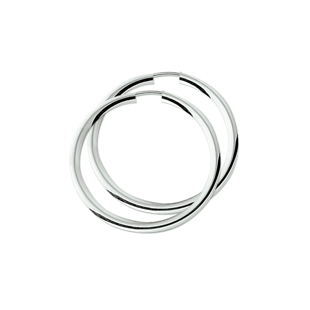 Oorringen 2,5 mm ronde buis zilver wit