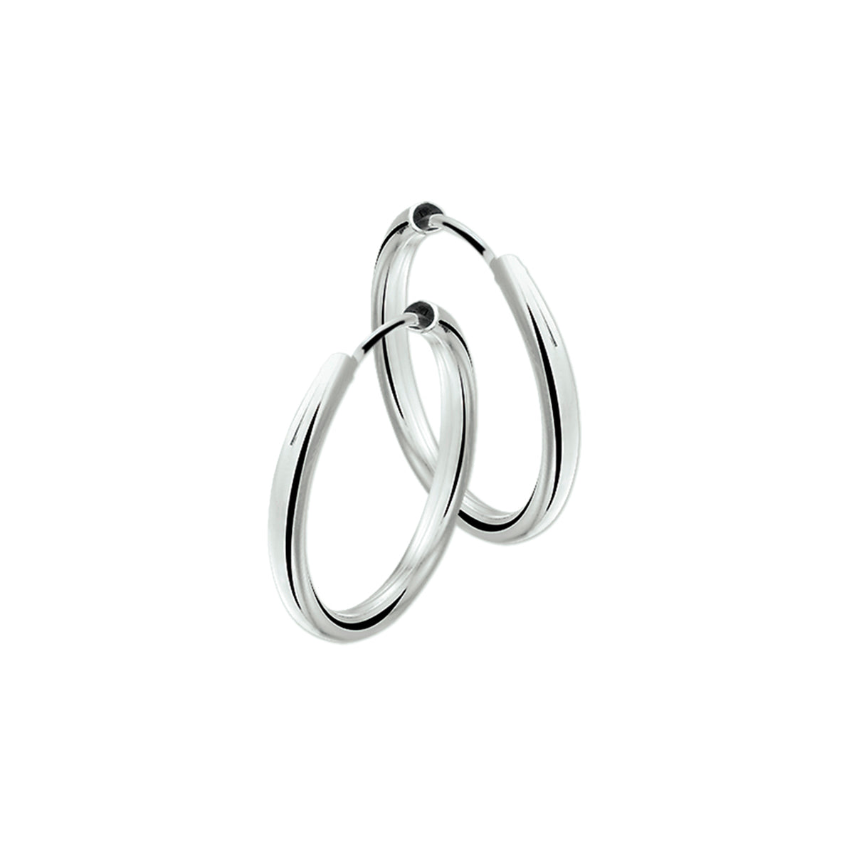 Oorringen 2,5 mm ronde buis zilver wit