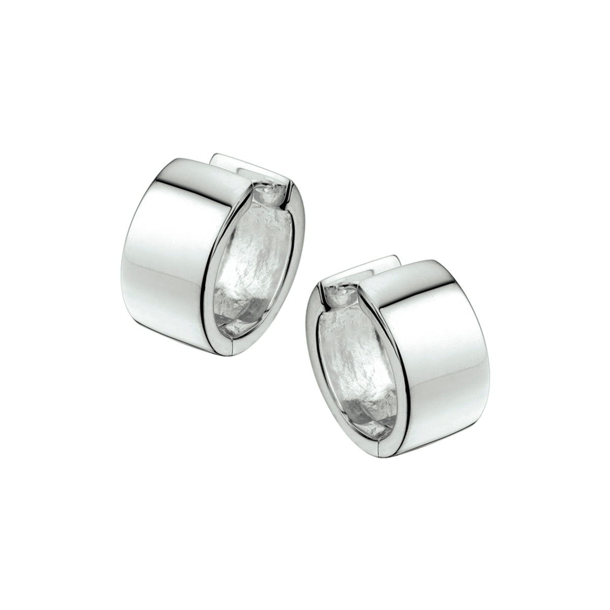 Klapoorringen vlak zilver wit