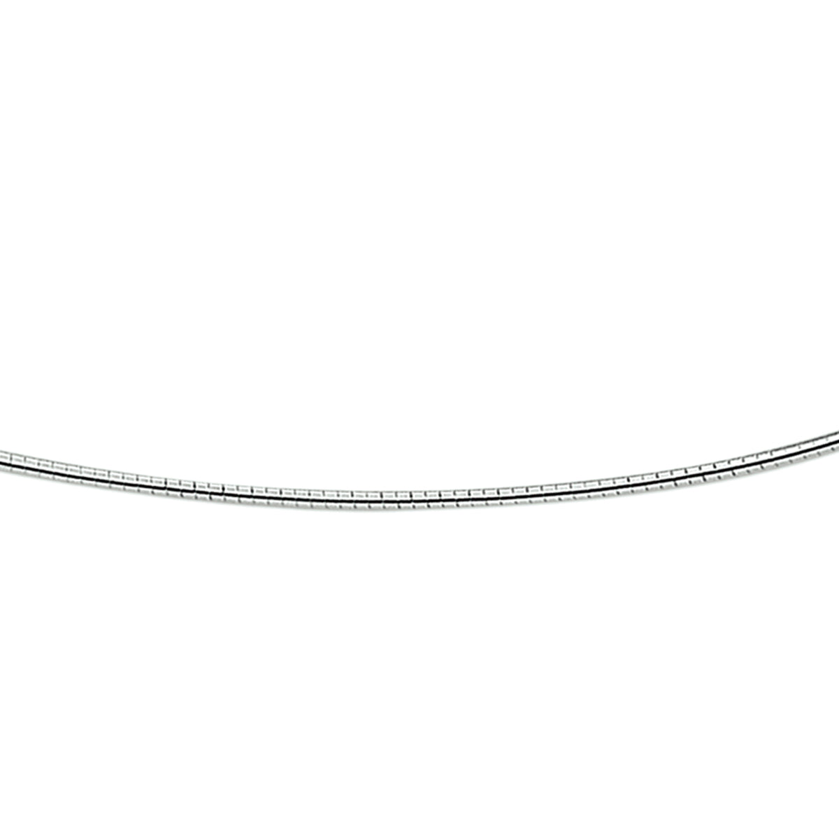 Collier omega rond 1,4 mm zilver wit