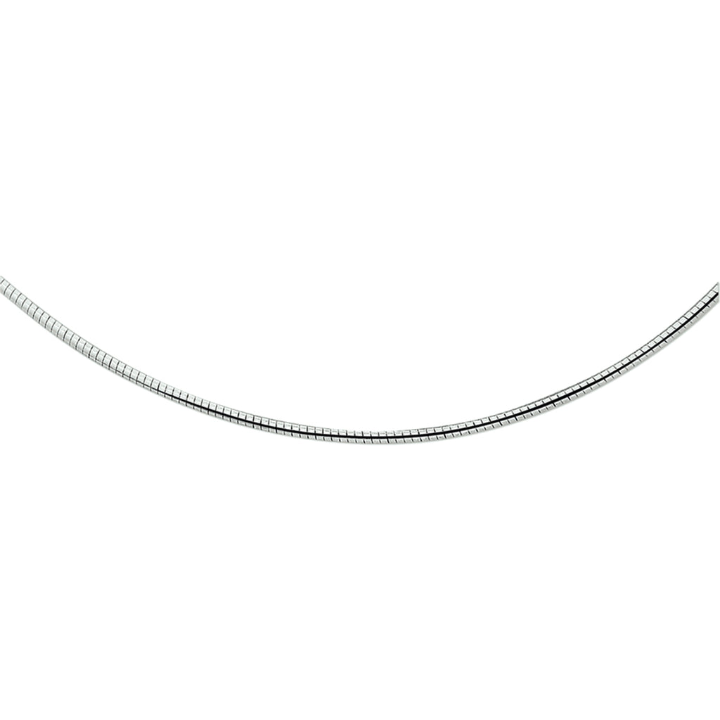 Collier omega rond 2,25 mm zilver wit