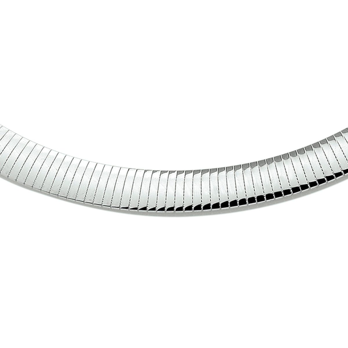 Collier omega bol 10 mm 45 cm zilver wit