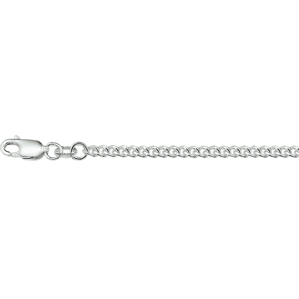 Collier gourmette 2,6 mm zilver wit