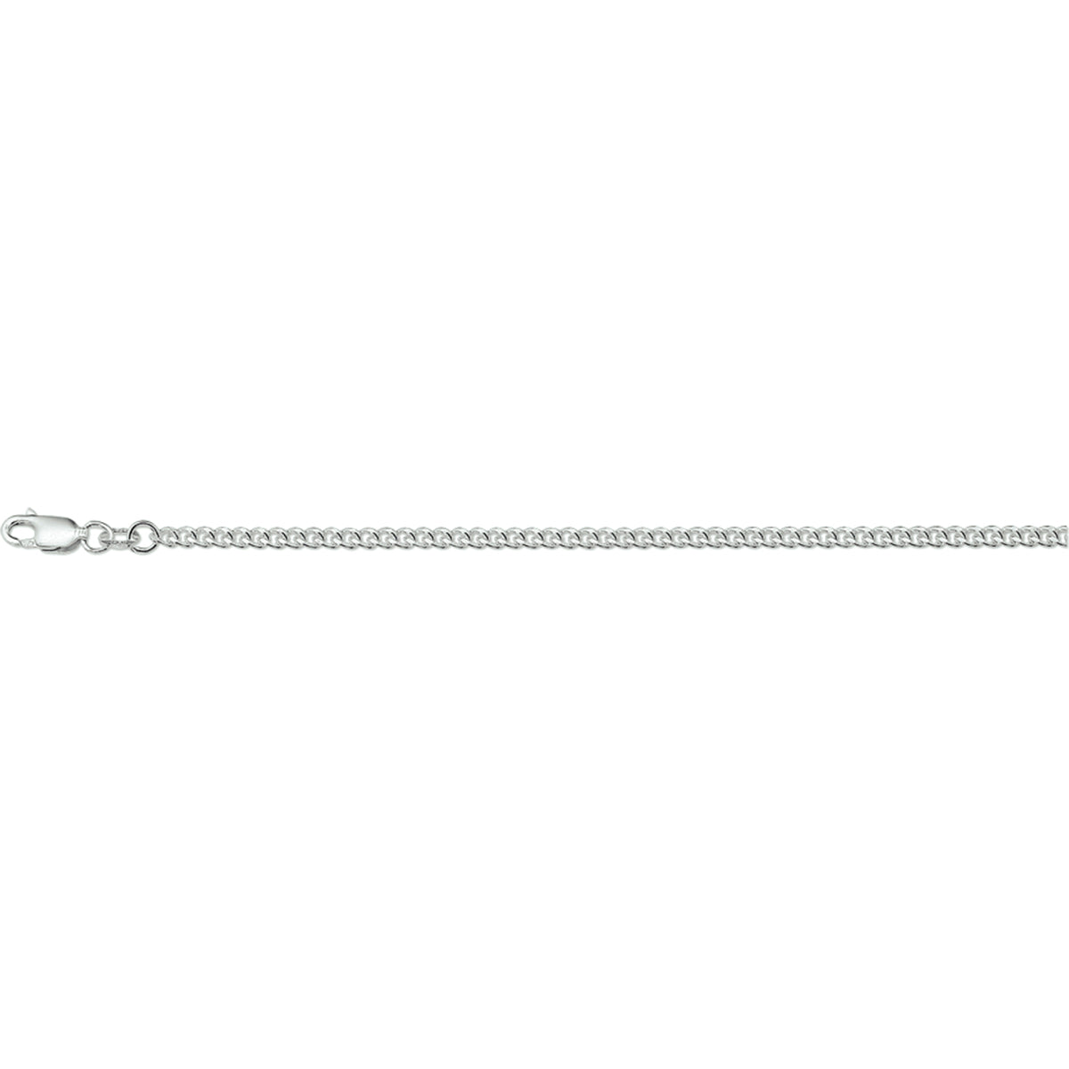 Collier gourmette 2,6 mm zilver wit