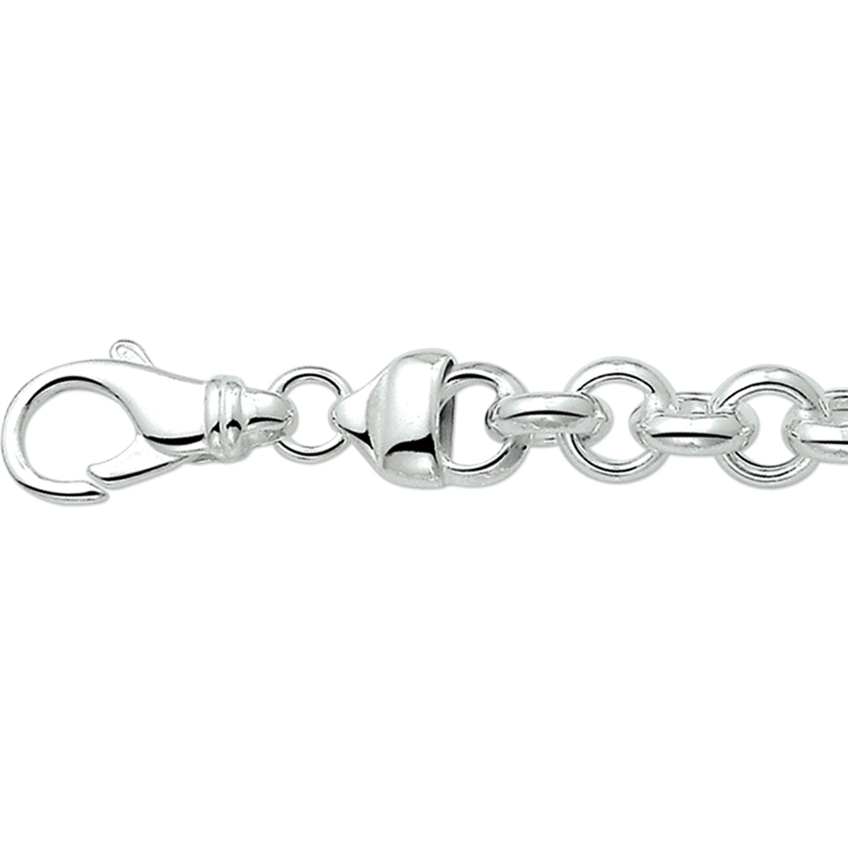 Armband jasseron 7,8 mm 20 cm zilver wit