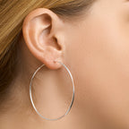 Oorringen 1,7 mm ronde buis zilver wit