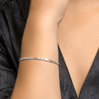 Armband valkenoog 2,9 mm 18 cm zilver wit