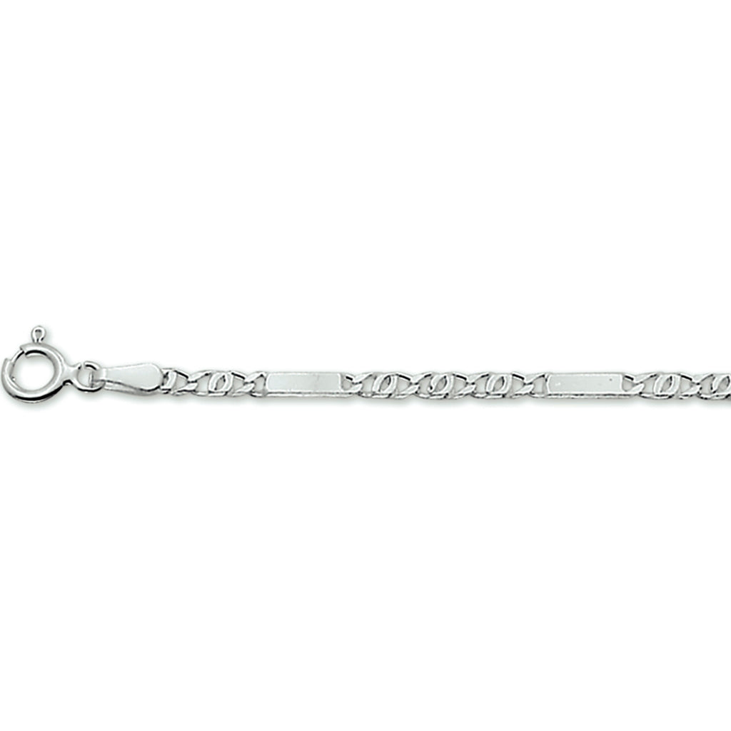 Collier valkenoog met tussenstuk 2,3 mm 45 cm zilver wit