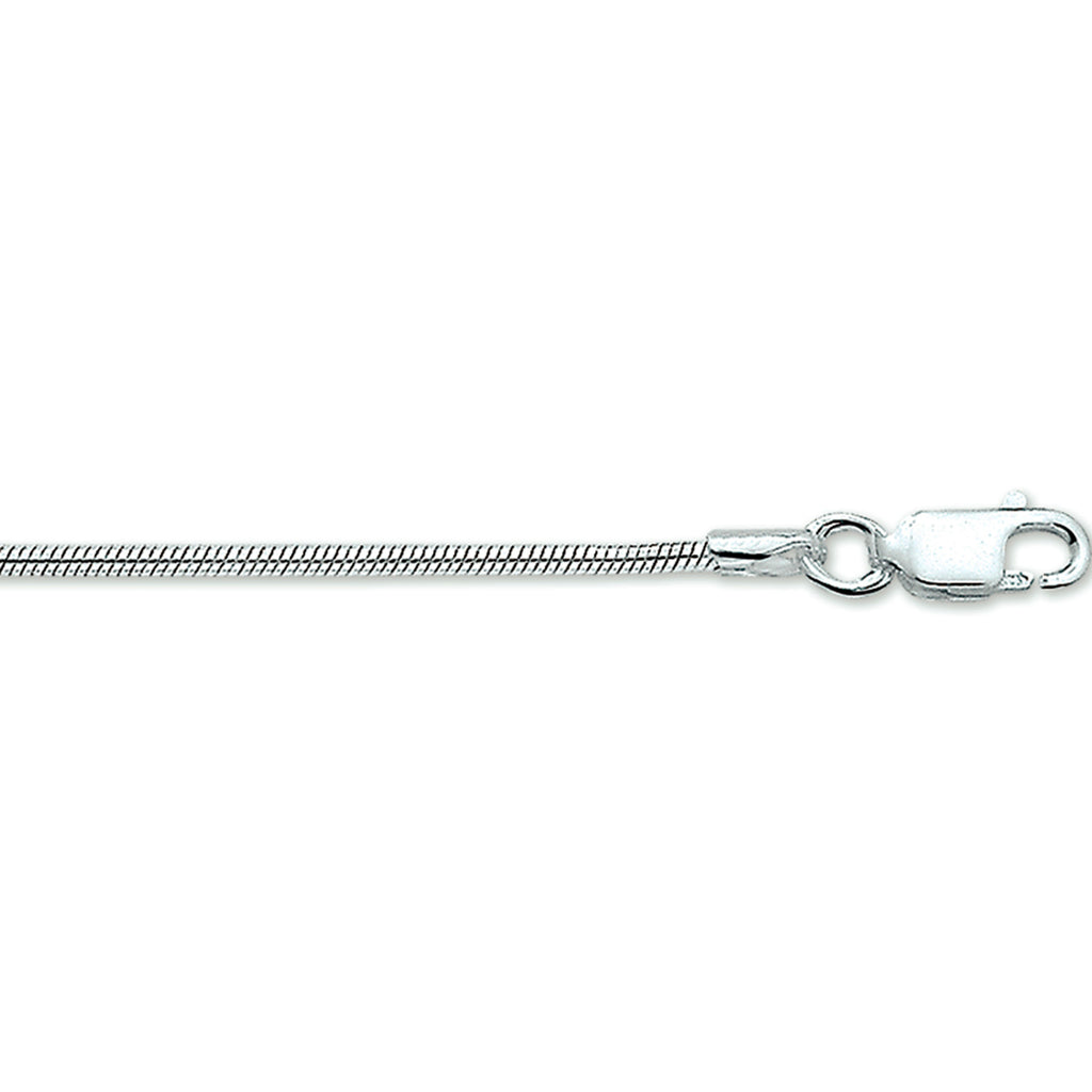 Collier slang rond 1,6 mm zilver wit