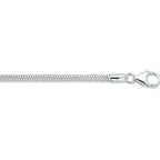 Armband slang rond 2,4 mm 18,5 cm zilver wit