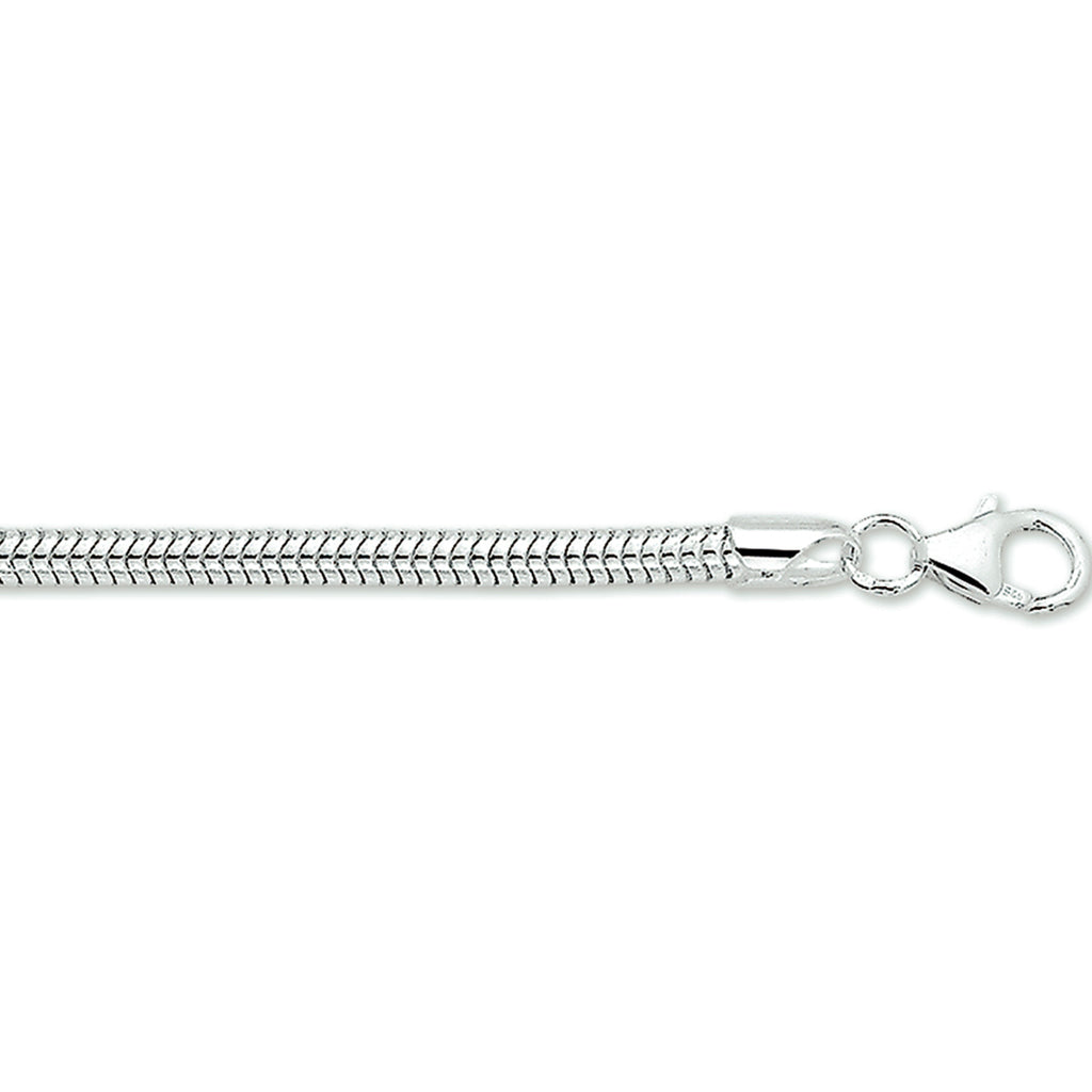 Slang rond 3,2 mm zilver wit