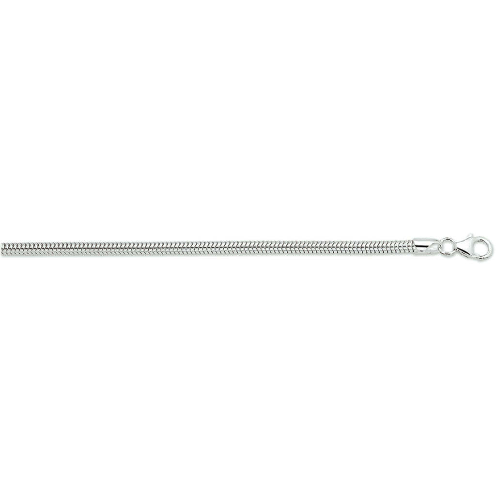 Slang rond 3,2 mm zilver wit