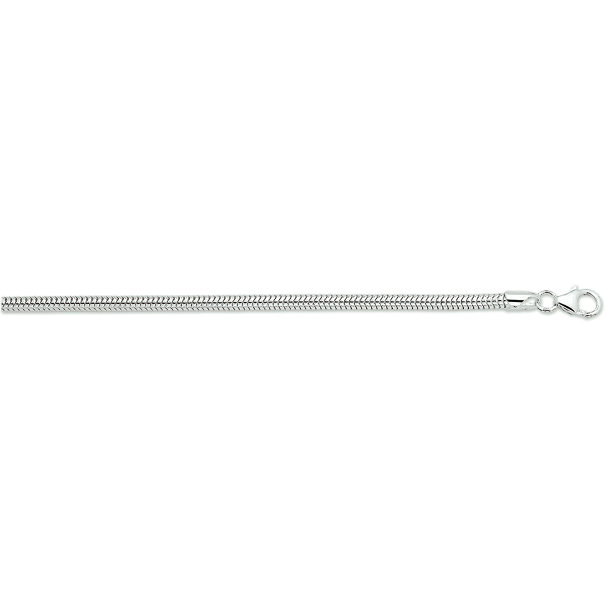 Slang rond 3,2 mm zilver wit