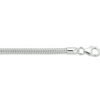 Slang rond 3,2 mm zilver wit