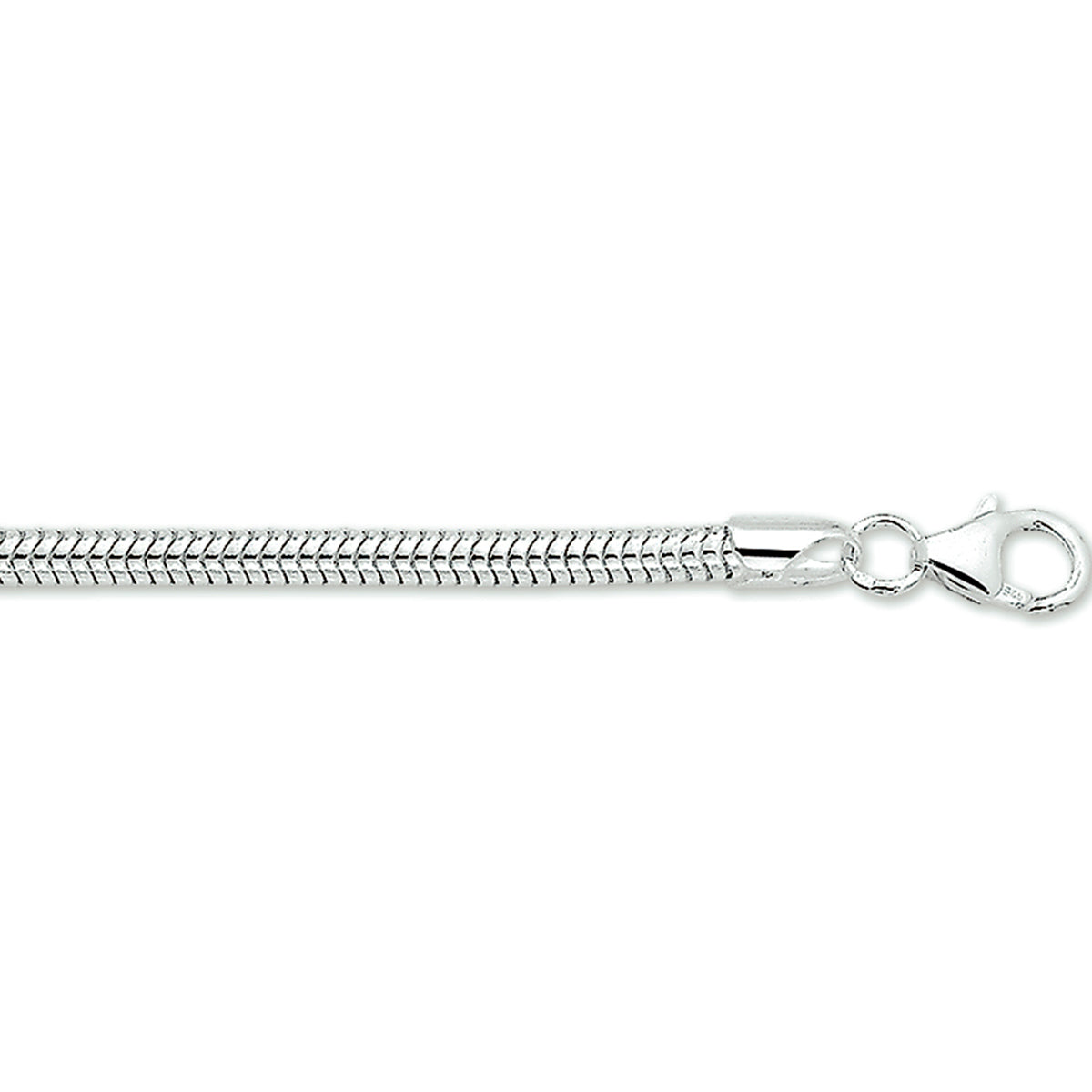 Slang rond 3,2 mm zilver wit