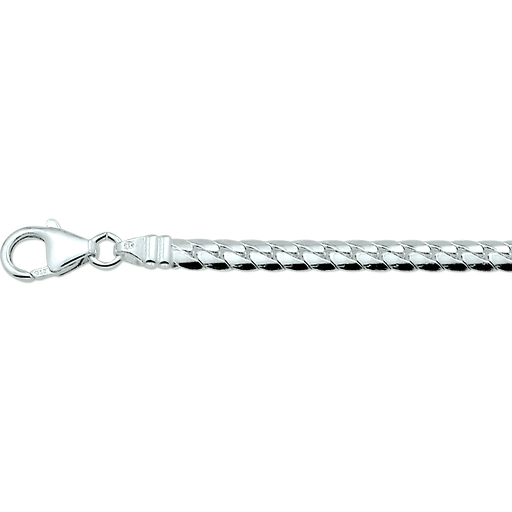 Collier visgraat bol 4,5 mm zilver wit