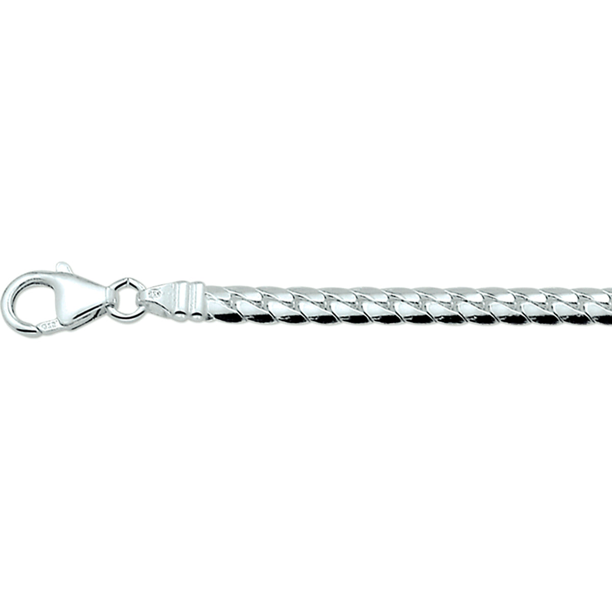 Collier visgraat bol 4,5 mm zilver wit