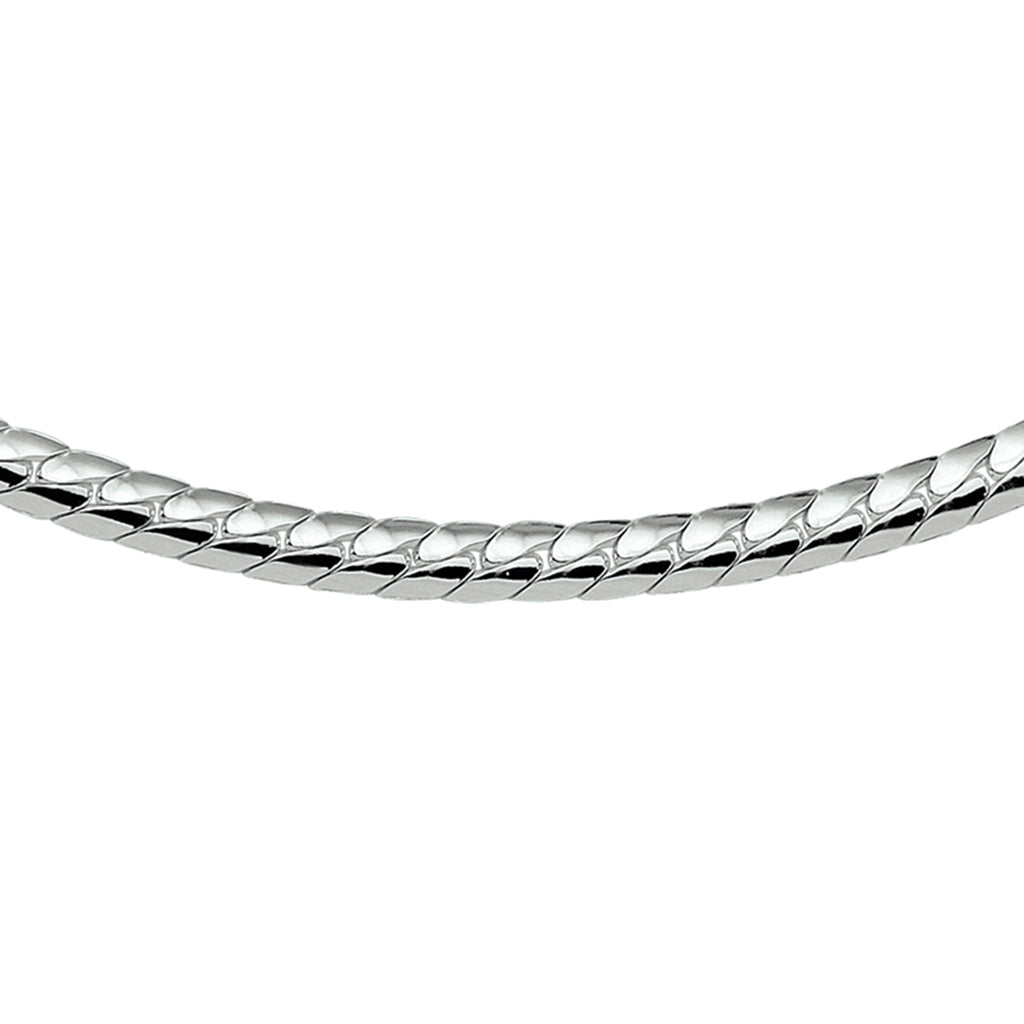 Collier visgraat bol 4,5 mm zilver wit