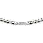 Collier visgraat bol 4,5 mm zilver wit