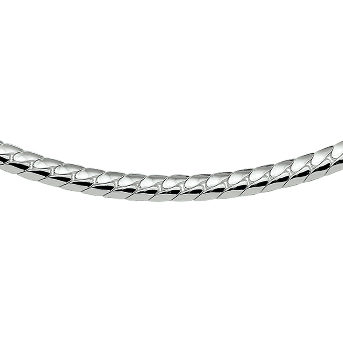 Collier visgraat bol 4,5 mm zilver wit