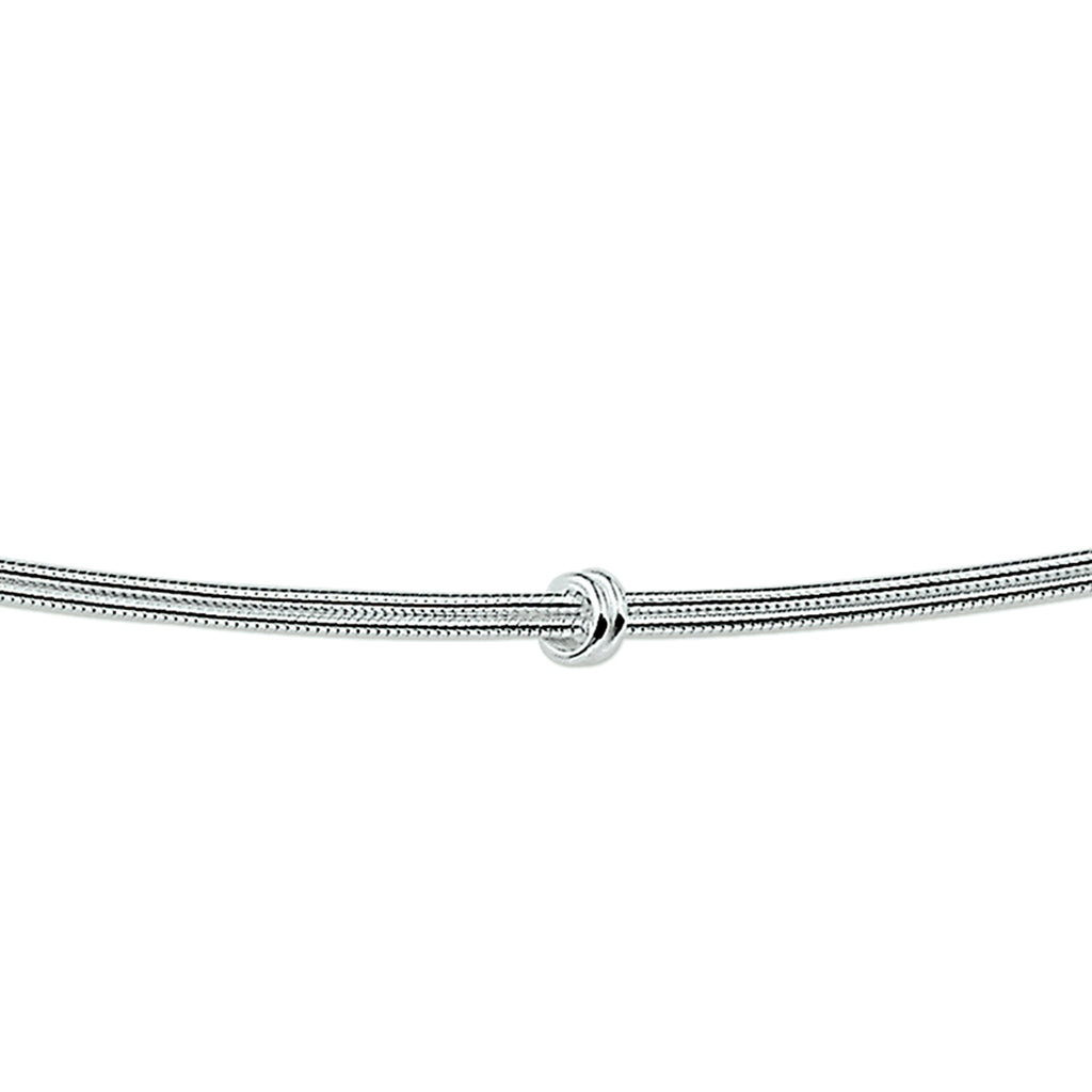 Armband slang en knoop 1,5 mm zilver wit