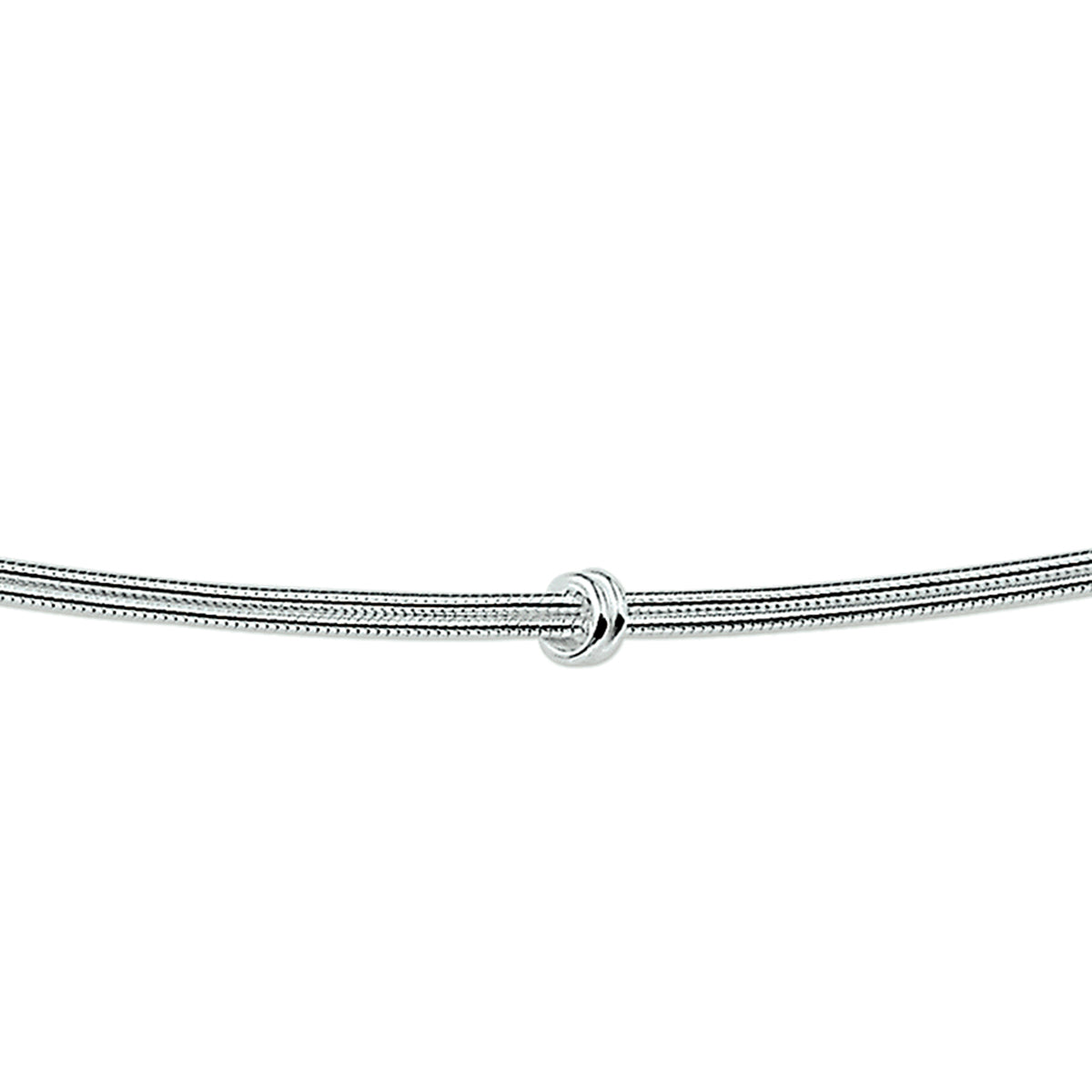 Armband slang en knoop 1,5 mm zilver wit