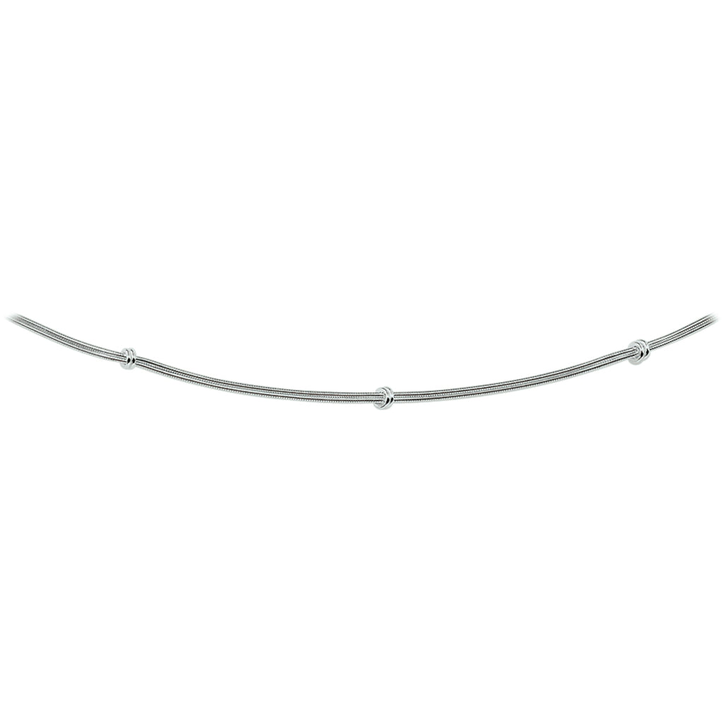 Armband slang en knoop 1,5 mm zilver wit