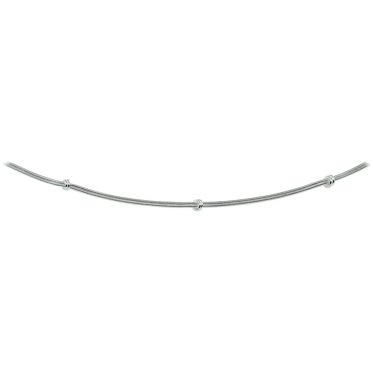 Armband slang en knoop 1,5 mm zilver wit