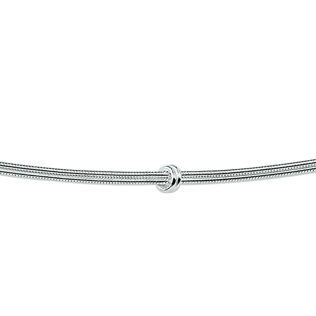 Armband slang en knoop 1,5 mm zilver wit