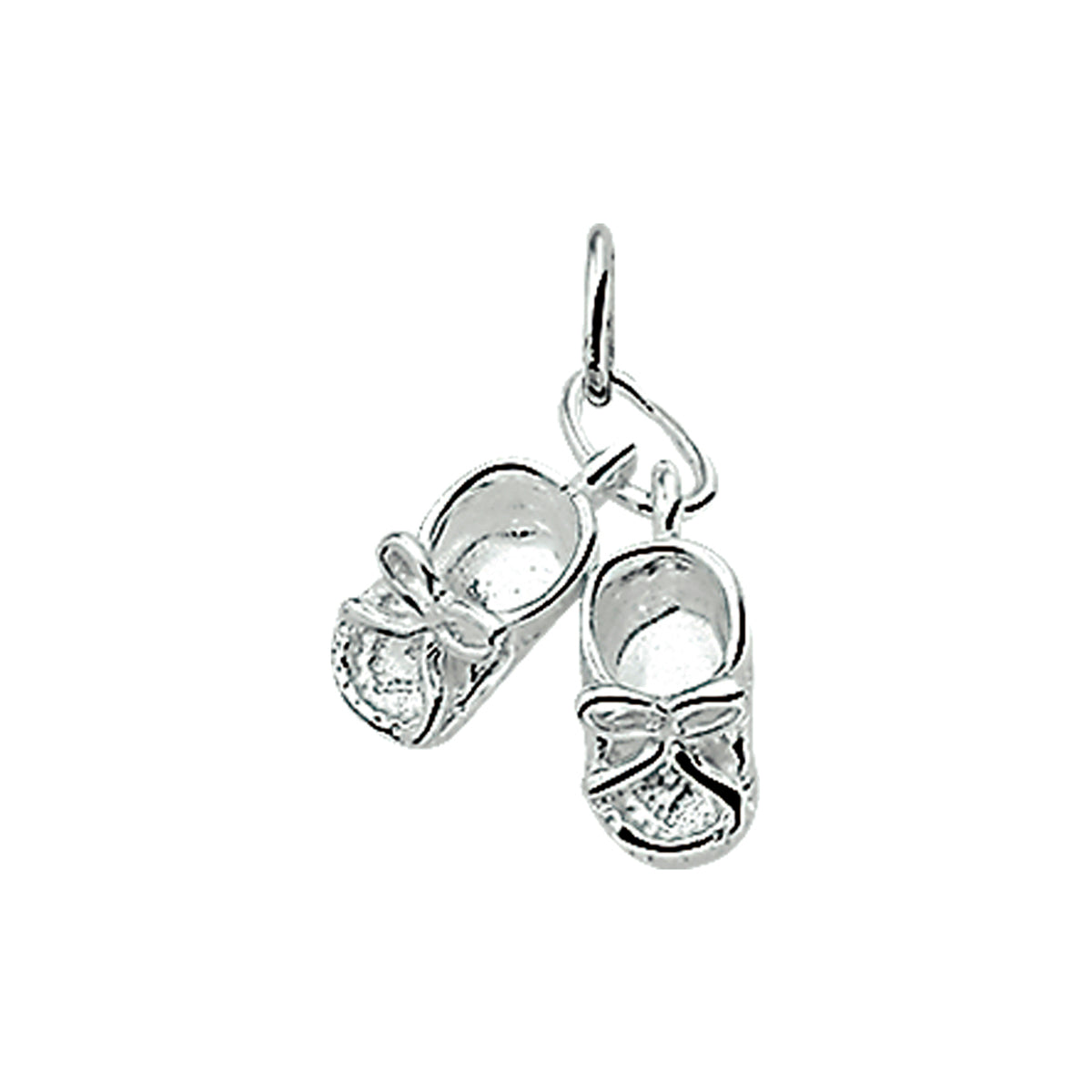 Hanger babyschoentjes zilver wit