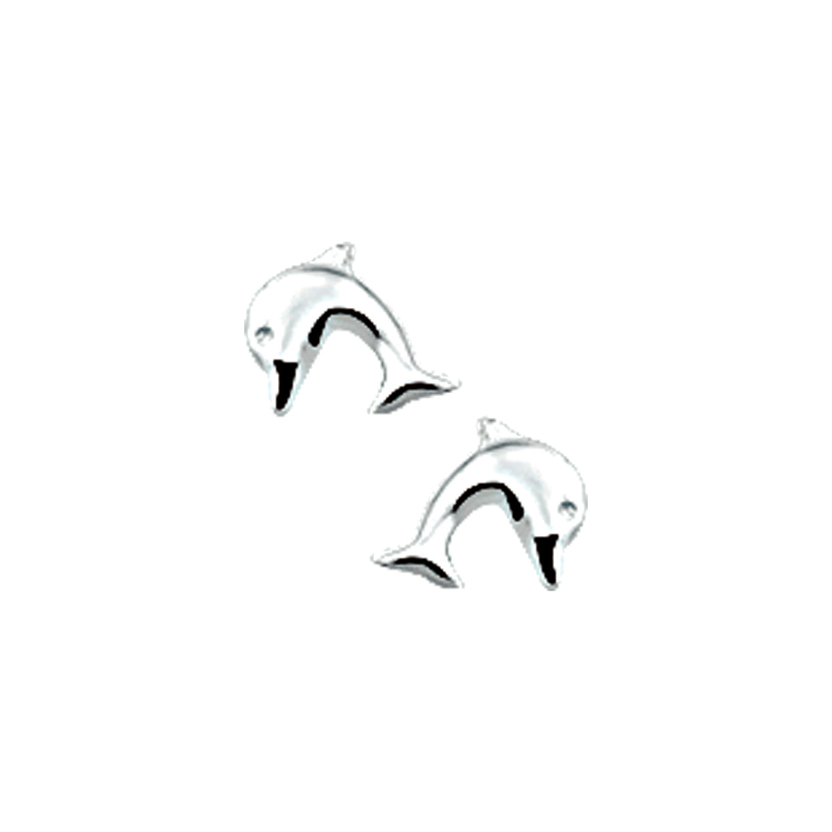 Oorknoppen dolfijn zilver wit