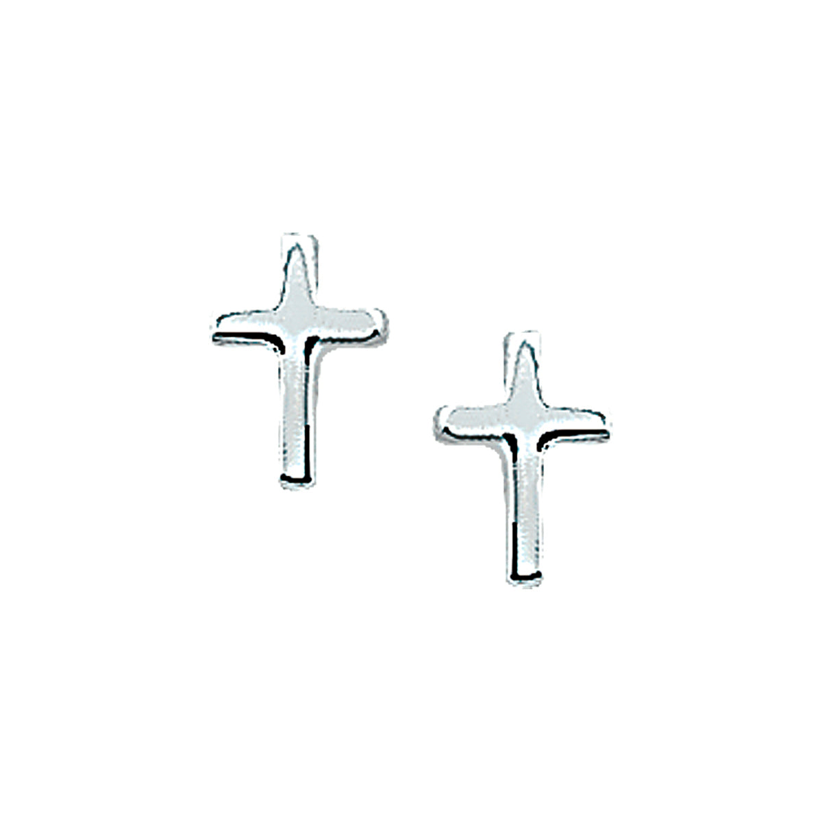 Oorknoppen kruis zilver wit