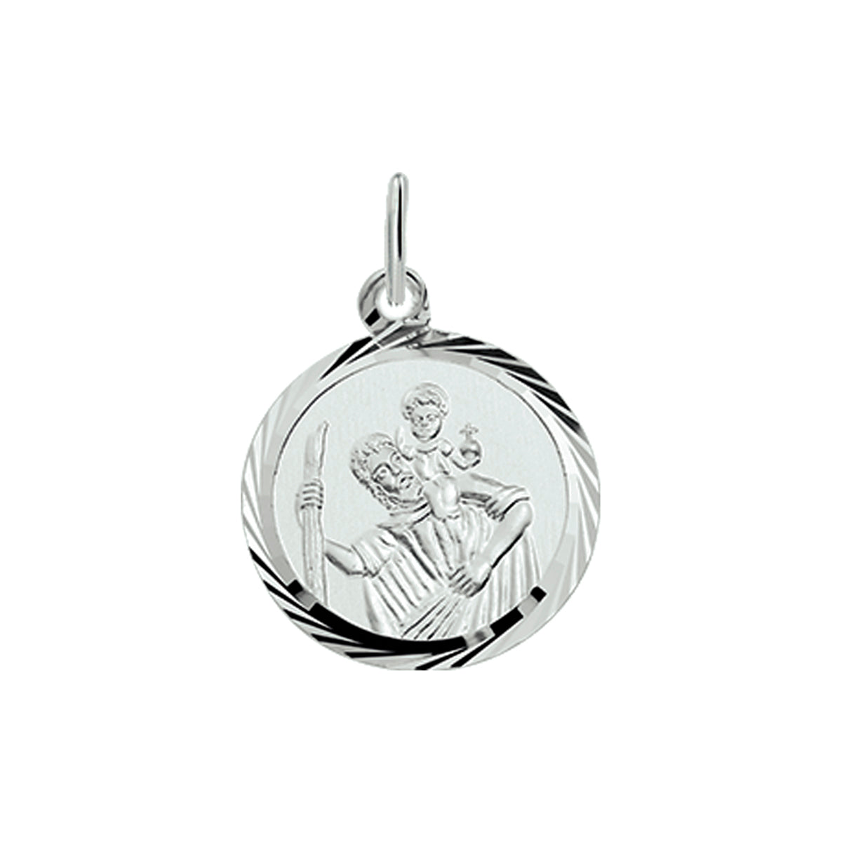 Hanger christoffel poli/mat zilver wit