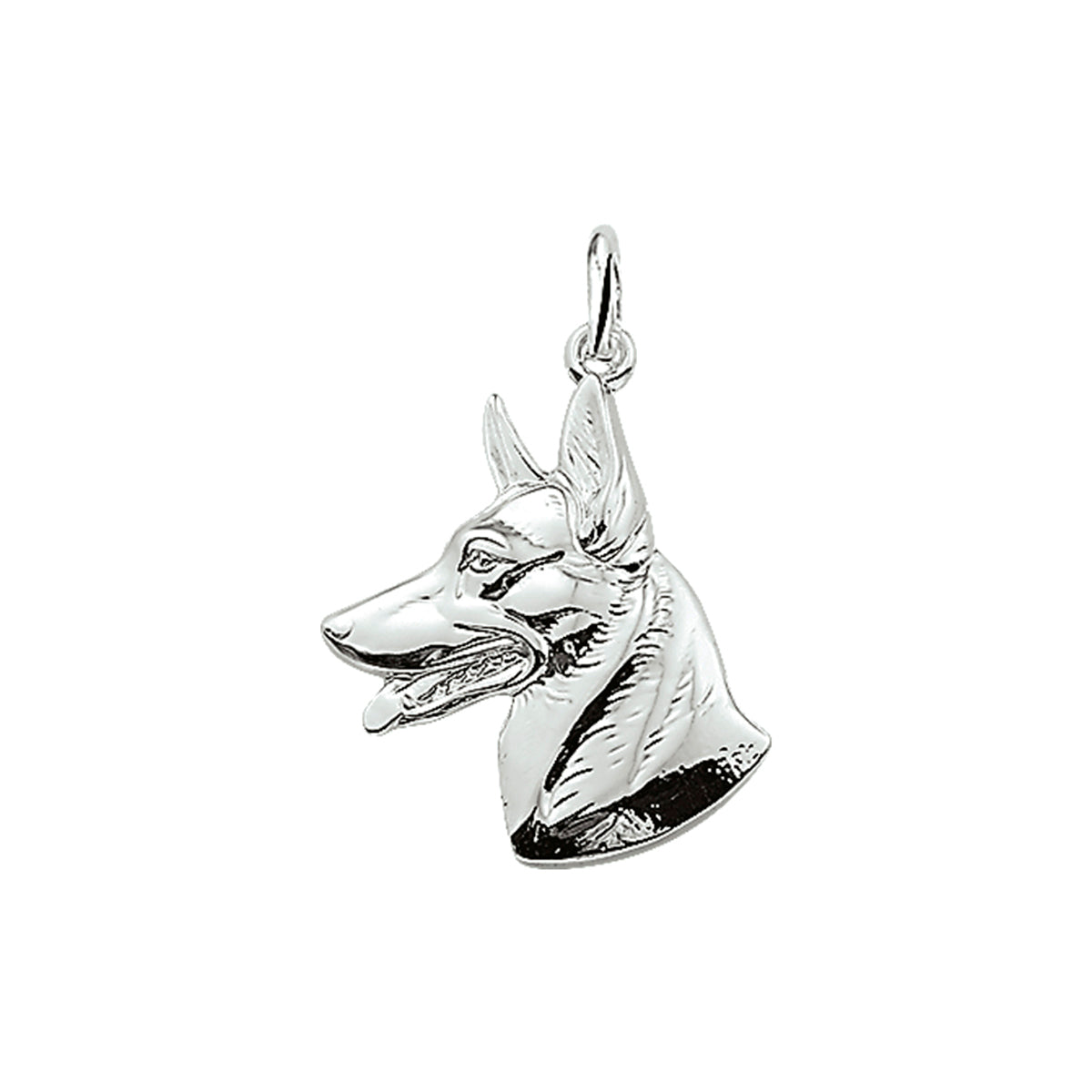 Hanger herdershond kop zilver wit