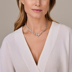 Collier jasseron 10 mm met groot springslot zilver wit