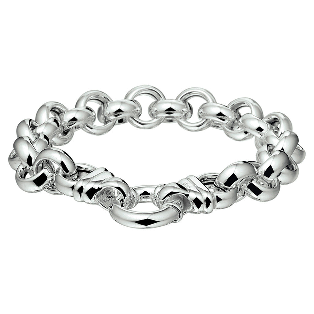 Armband jasseron 11 mm met groot springslot zilver wit