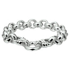 Armband jasseron 11 mm met groot springslot zilver wit