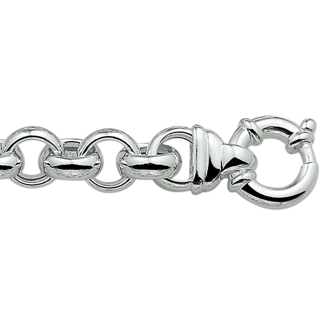 Armband jasseron 11 mm met groot springslot zilver wit