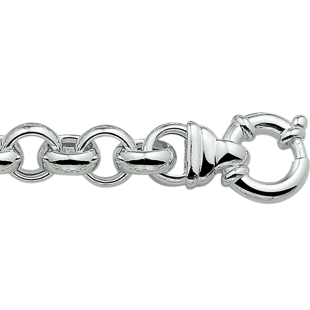 Armband jasseron 11 mm met groot springslot zilver wit