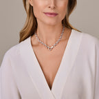 Collier jasseron 11 mm met groot springslot zilver wit