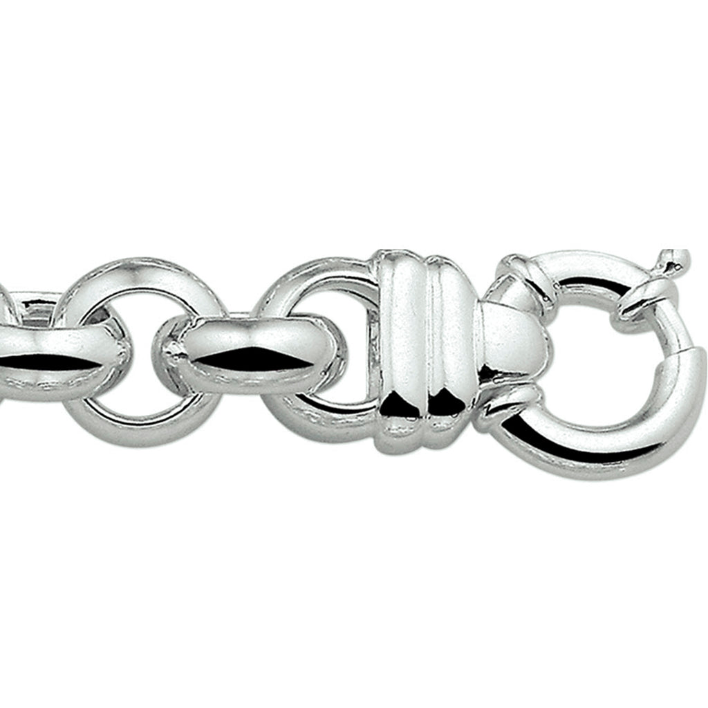 Armband jasseron 14 mm met groot springslot zilver wit