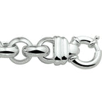 Armband jasseron 14 mm met groot springslot zilver wit