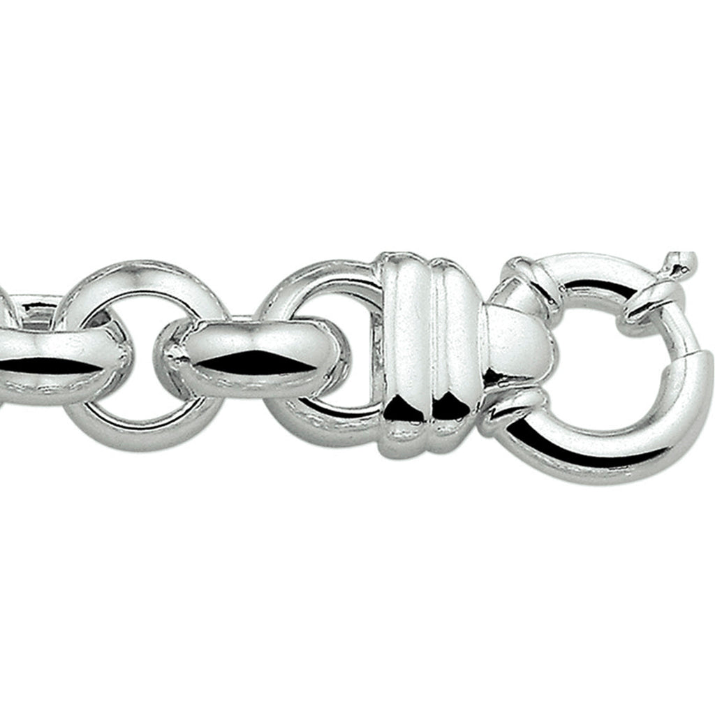 Armband jasseron 14 mm met groot springslot zilver wit