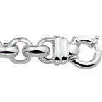 Armband jasseron 14 mm met groot springslot zilver wit