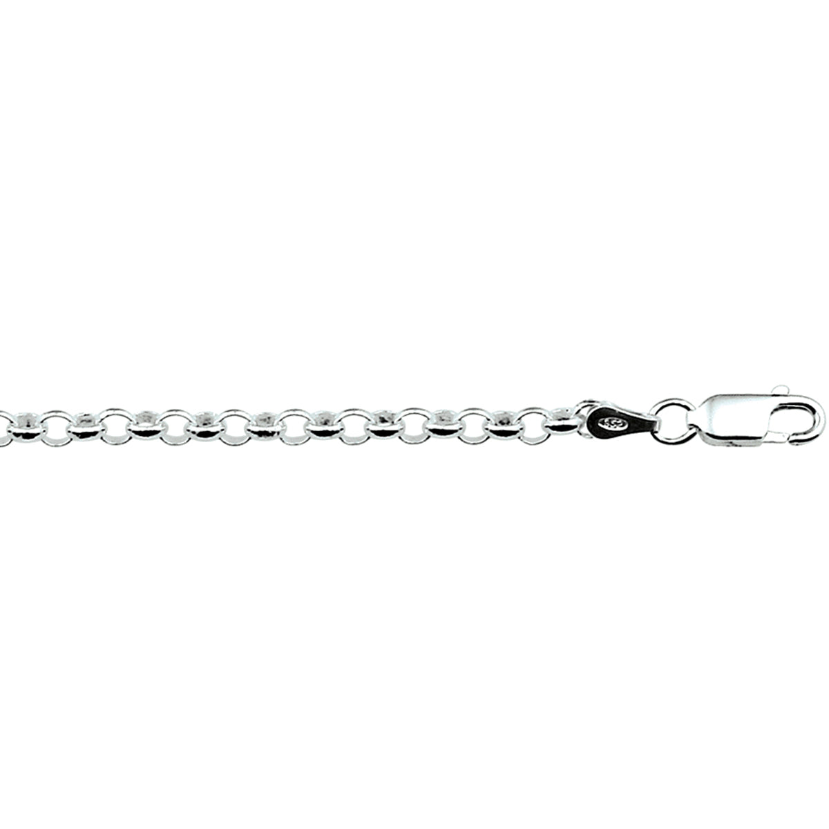 Armband jasseron 3,6 mm zilver wit