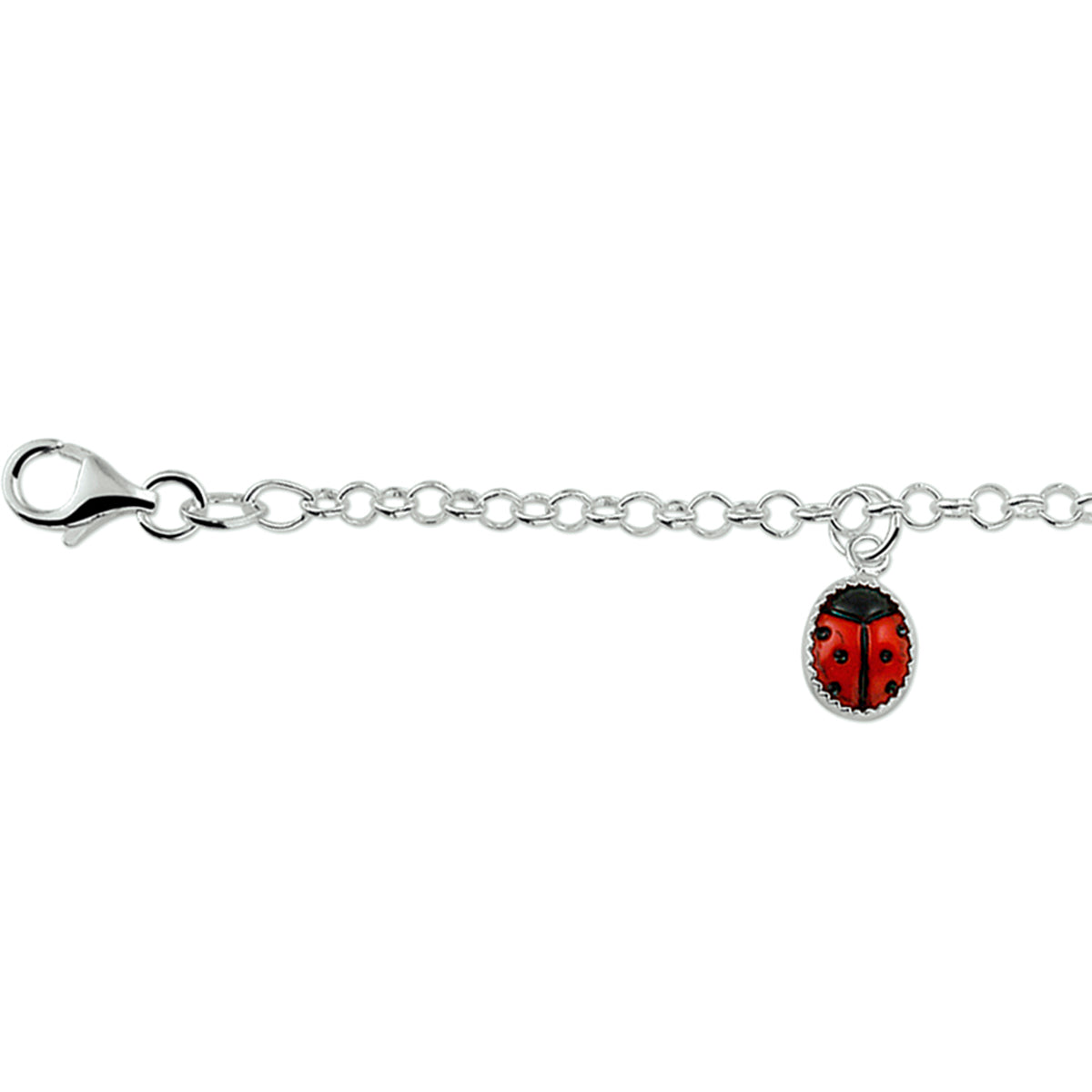 Armband lieveheersbeestje zilver wit