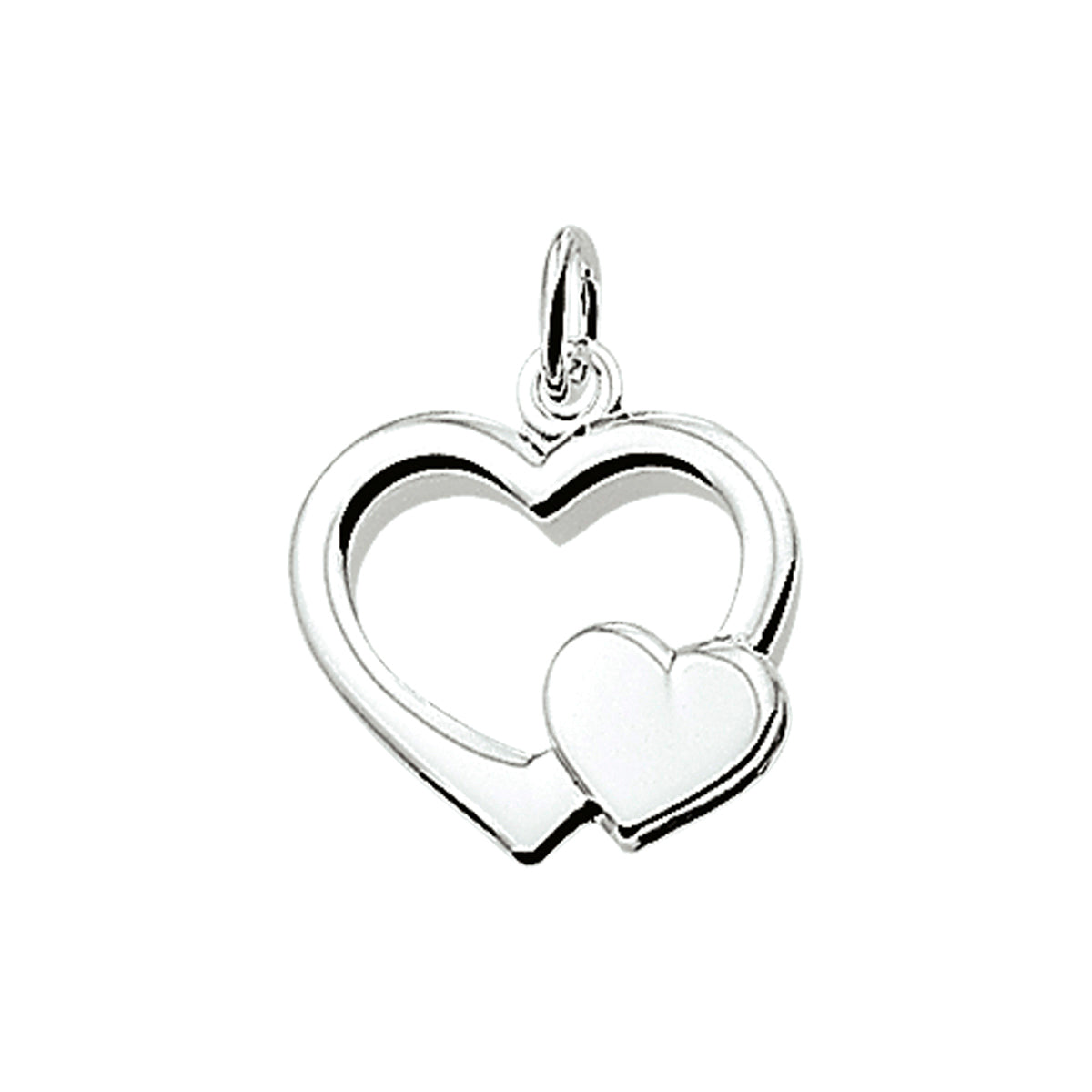 Hanger hart zilver wit