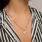 Hanger kruis zilver wit