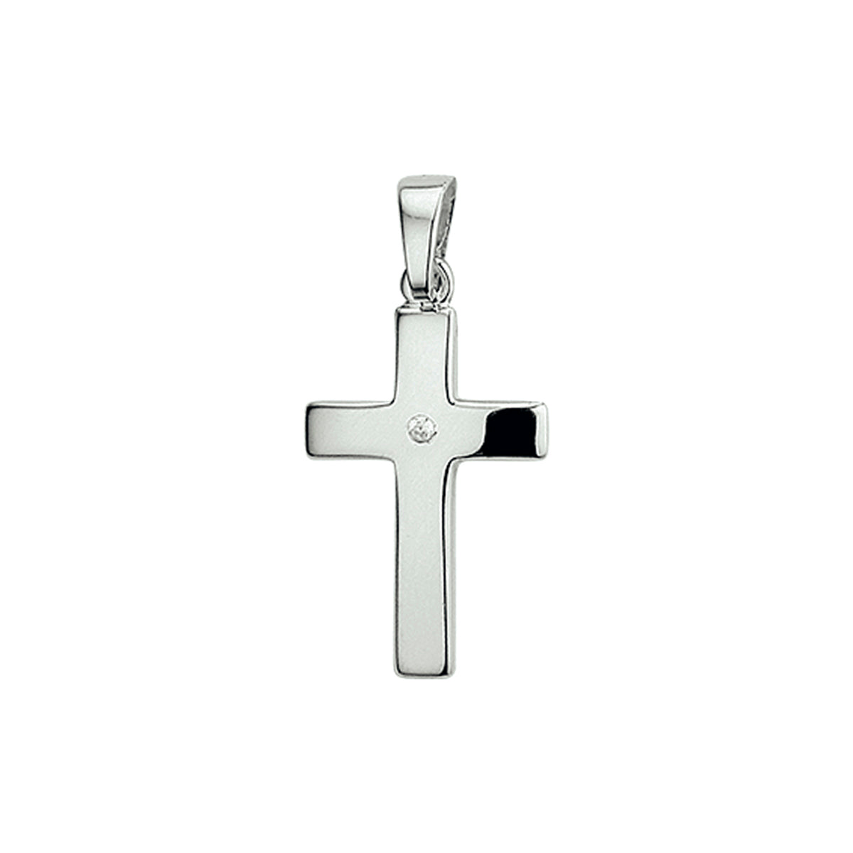 Hanger kruis zirkonia zilver wit